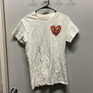 Small Keith Haring White Shirt Heart Smiling